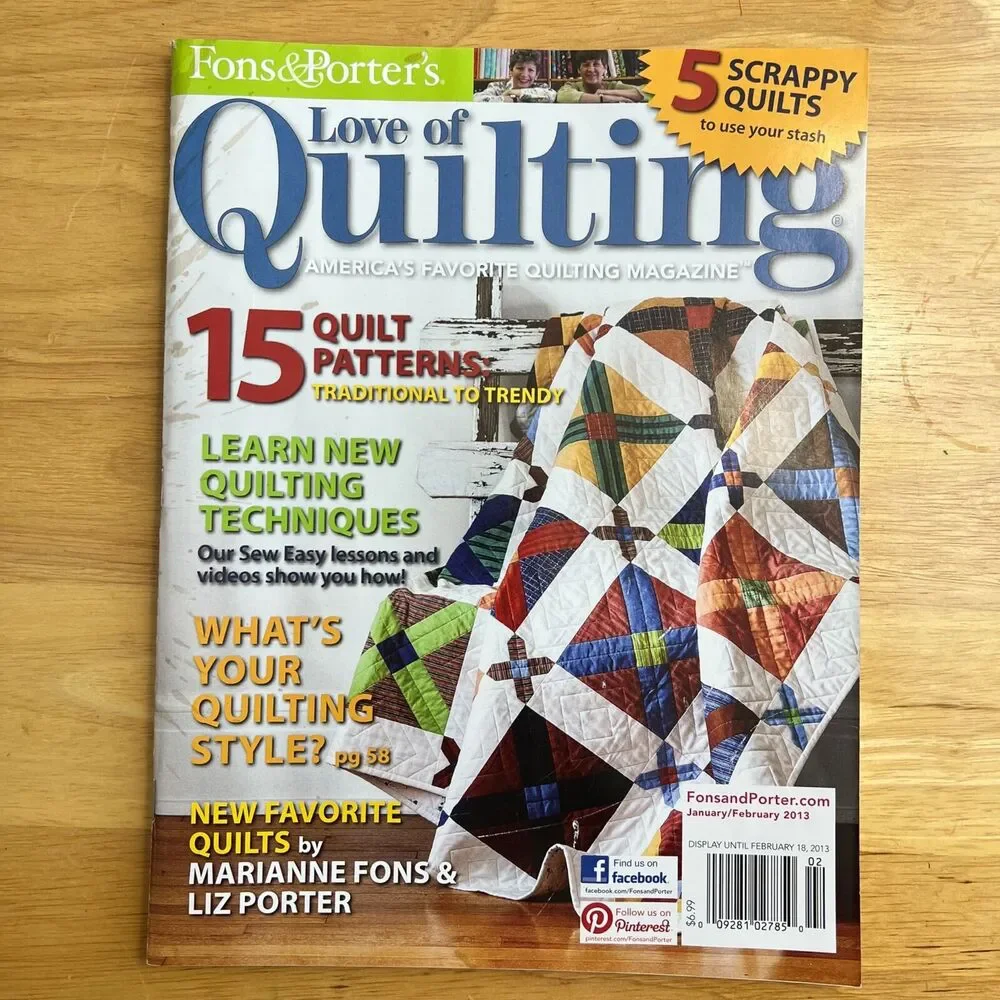 Magazine Lot Fons and Porters Love of Quilting From 2013 Set of 3
